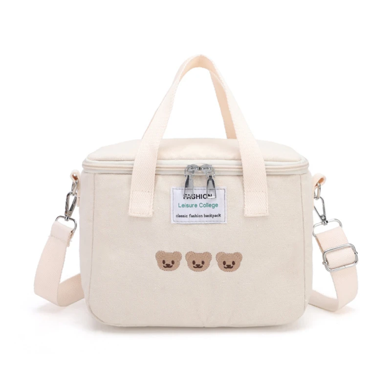 Mother Baby Bag Diaper Bags Waterproof Fashion Food Storage Bags Multifunctional Bear Embroidery Thermal Insulation Mommy Bag