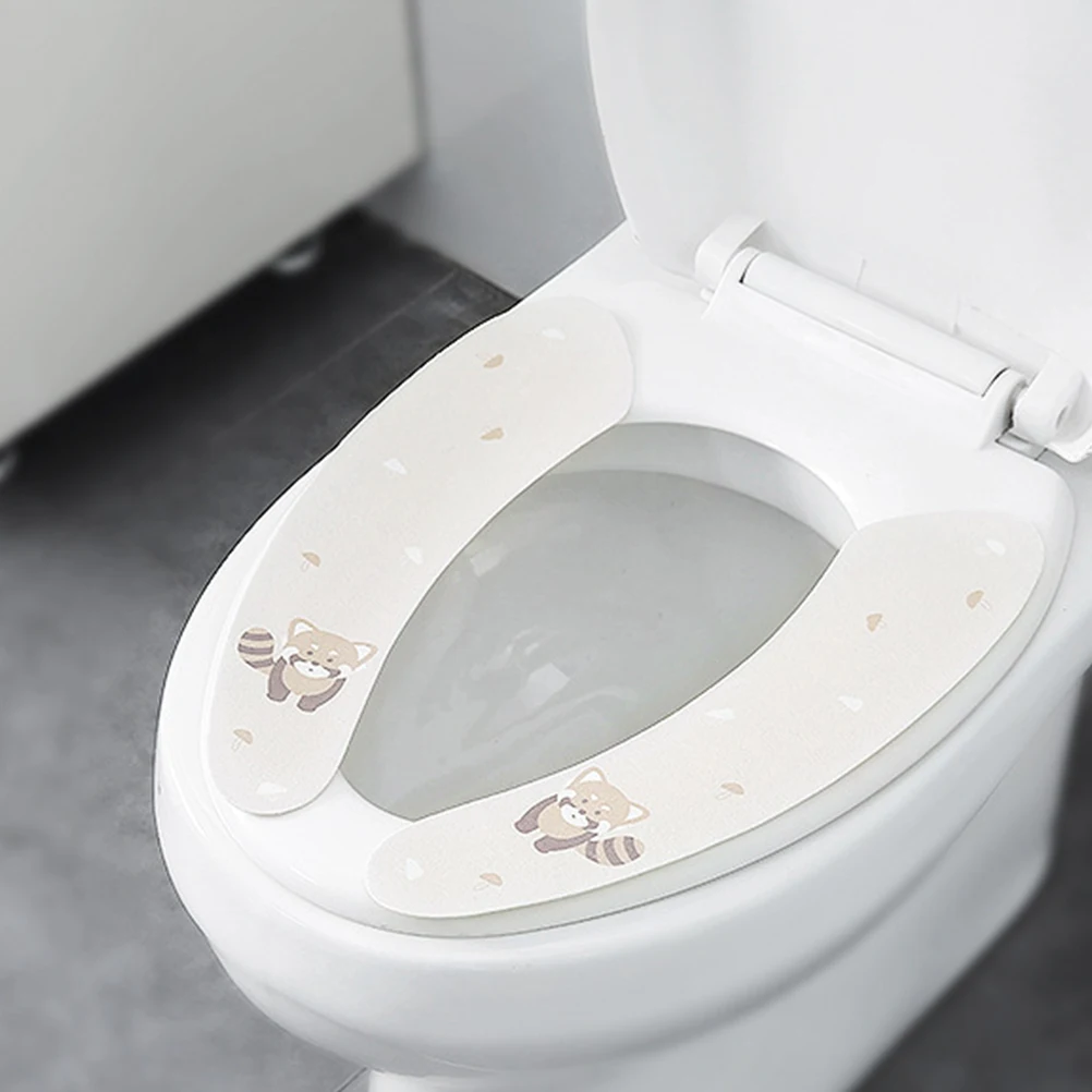 

1 Pc Adhesive Toilet Seat Cushion Soft Warm Durable Luxury Bathroom Mat Closestool Sticker Cold Proof Pads Winter