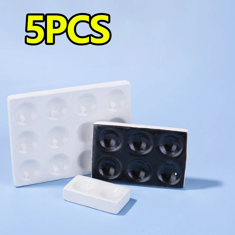 5 pieces ceramic drip plate white/black color comparison plate 2 holes 6 holes 12 holes ceramic product reaction plate