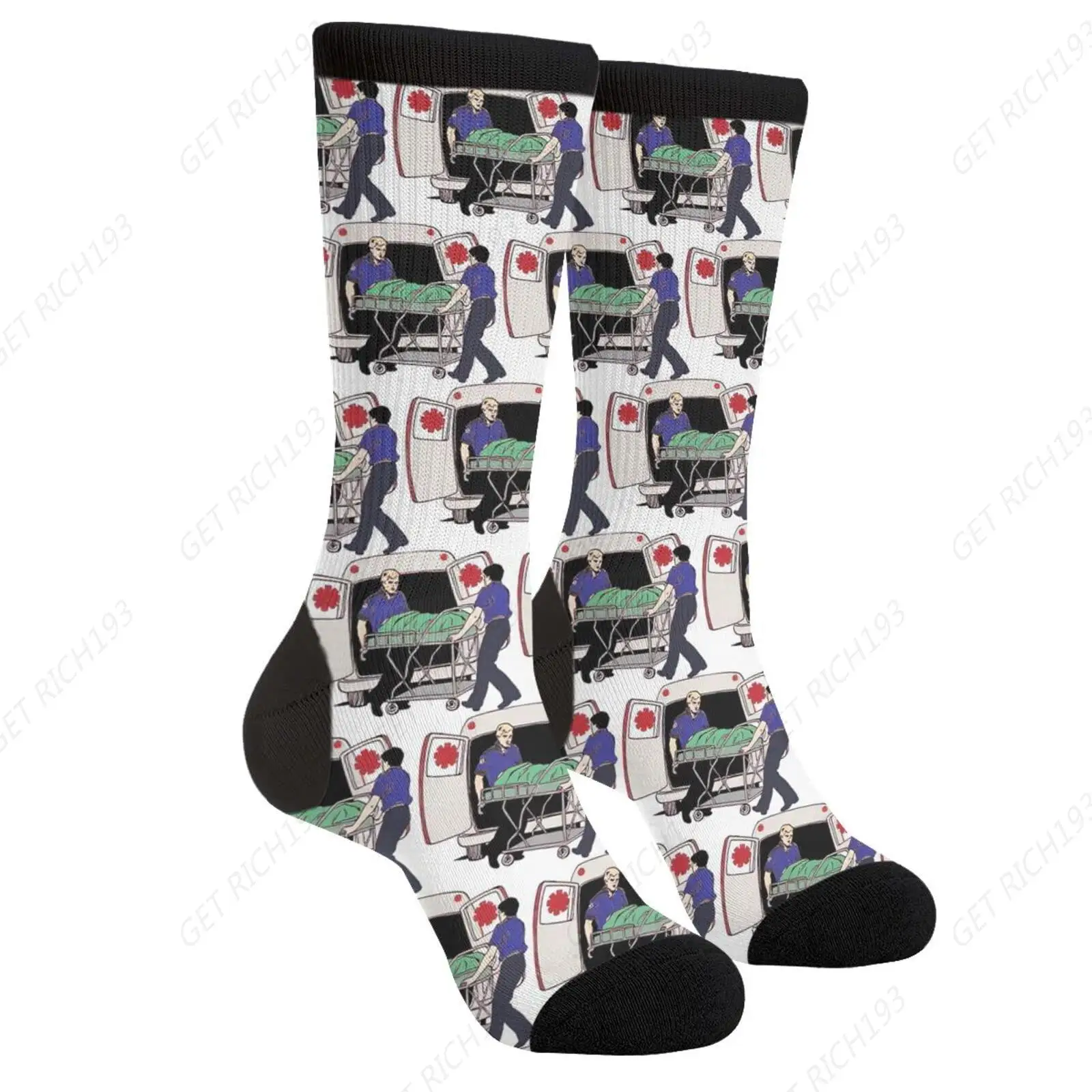 Ambulance Emergency Services Paramedics Casual Funny Funky Novelty Socks For Men Women