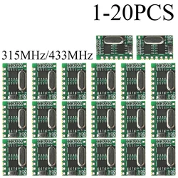 1-20PCS Wireless remote control receiving module 315/433MHz learning code 4 switch ASK with decoding remote control lifting
