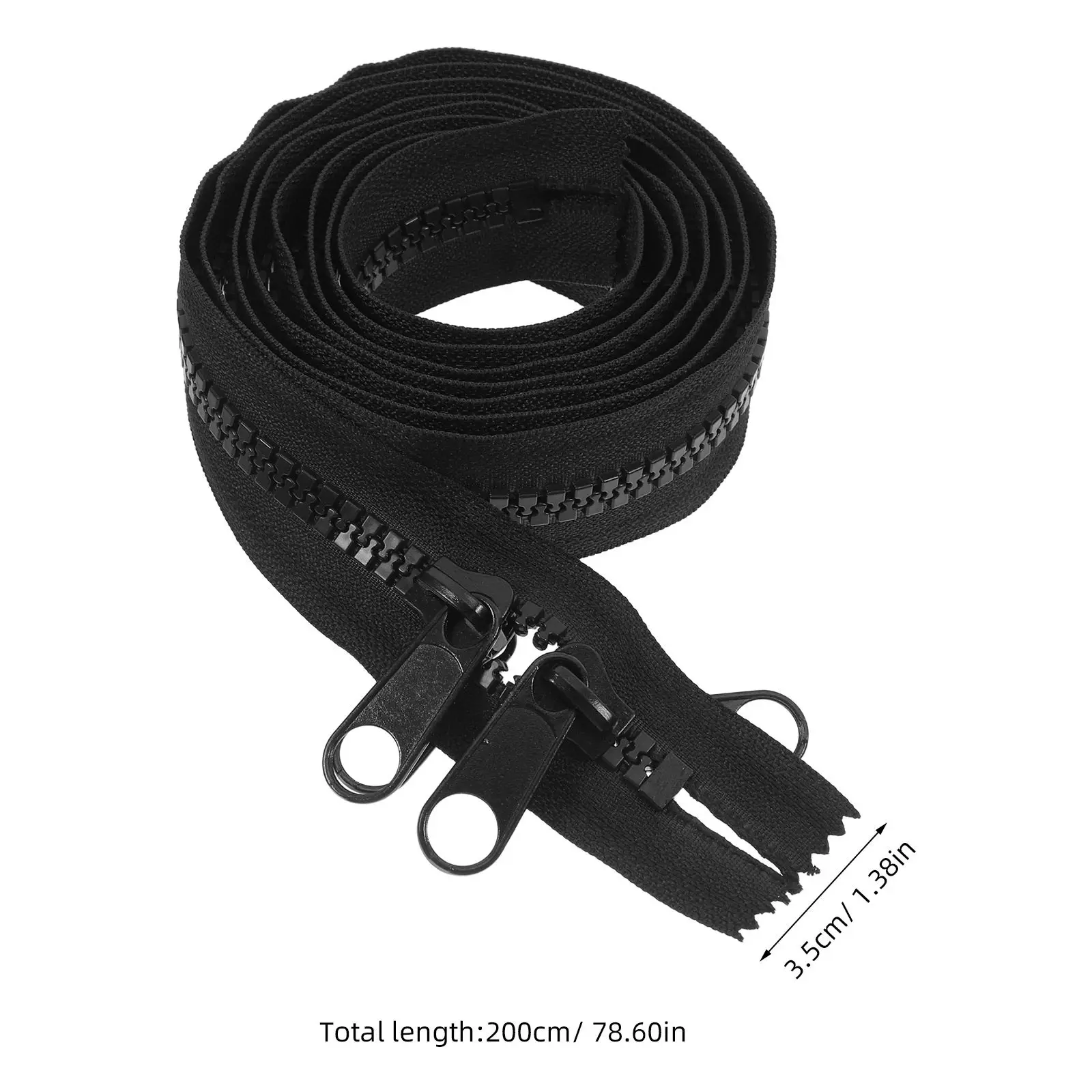 Heavy Duty Double Tab Giant Nylon Zipper 2 Meters Tent Canvas Boat Covers Outdoor Fabrics Camping Sailing Zipper Tape for Tent