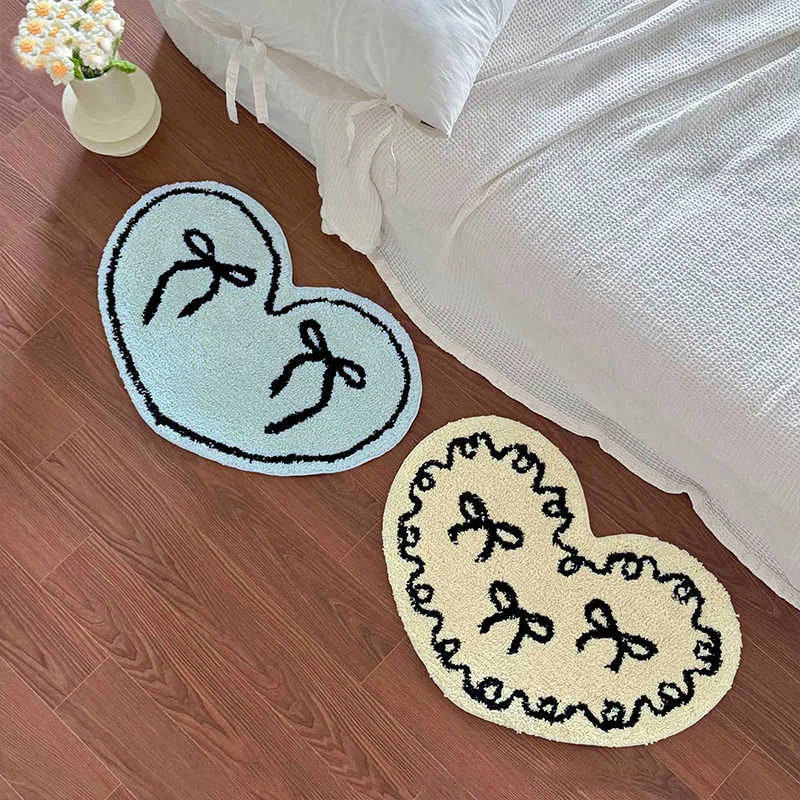 

Korean Sle Ins Heart Knot Girl Carpet Bay Window Home Bedroom Bede Ins Living Room Coffee Table Floor Mat
