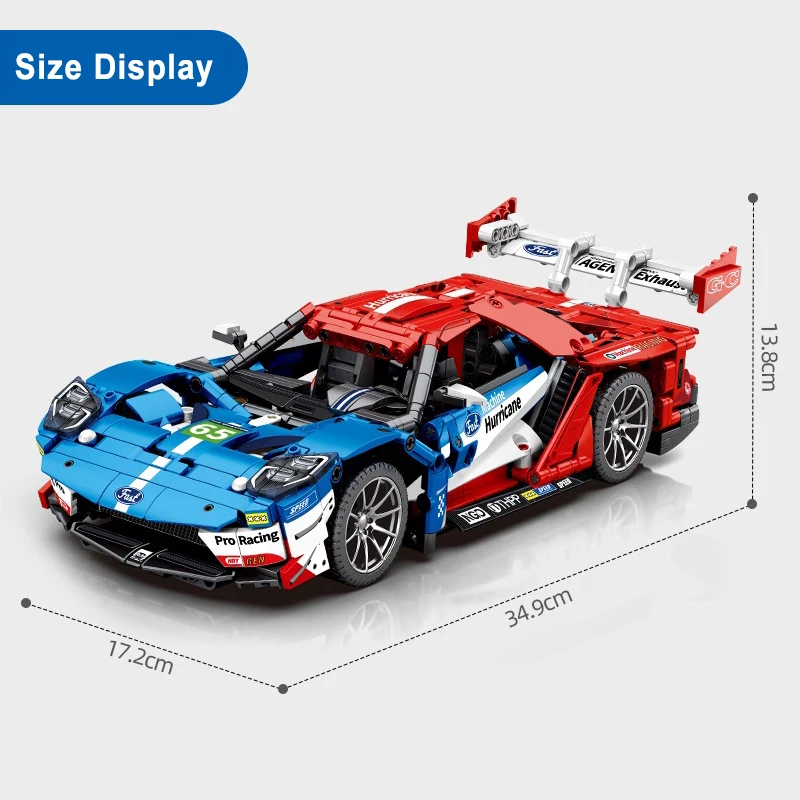 1257PCS Technical 1:14 Fords GT Sport Car Building Blocks 42154 MOC Assemble Bricks Speed Vehicle Toys Gifts For Kids Boy