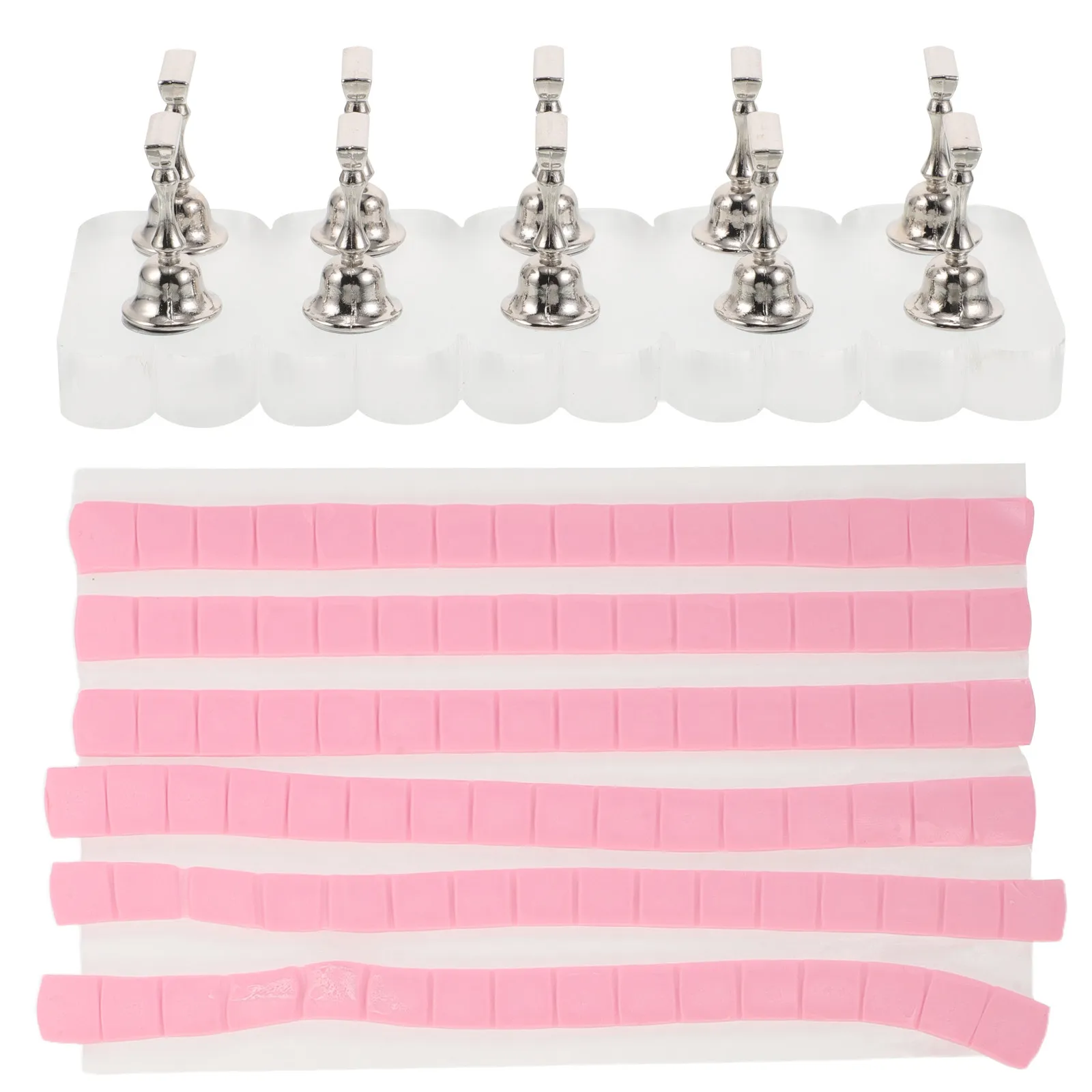 

Набор для практики нейл-арта: Портативная подставка-держатель для типсов и накладных ногтей с плоской акриловой основой для маникюрных школ