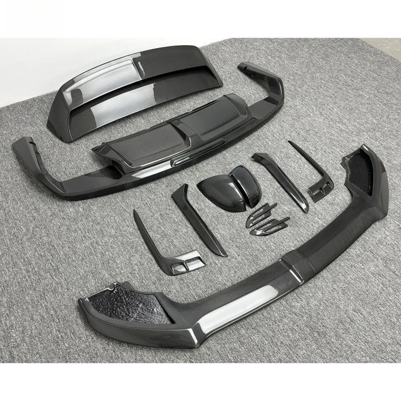 

Premium Car Accessories W12 Style Carbon Fiber Body Kit 2016-2018 Front Diffuser Lip Rear Spoiler Win Durable