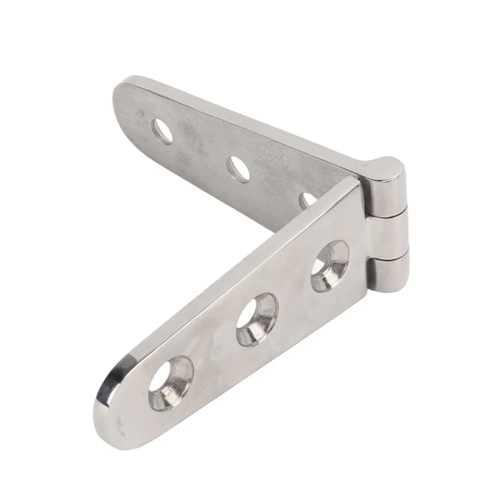 2PCS 316 Stainless Steel Marine Strap Hinge Mirror Polished Cast Hinge Boat Hinge With12 Screws 6 Holes Stainless Steel Hinge