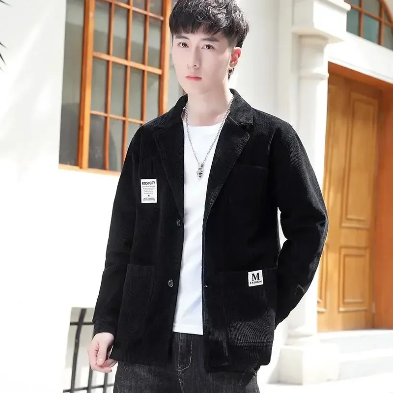 Cropped Men's Suit Jackets Short Party Black Coat Male Blazer Korean Style Clothes Spring Summer High Quality Original Vintage