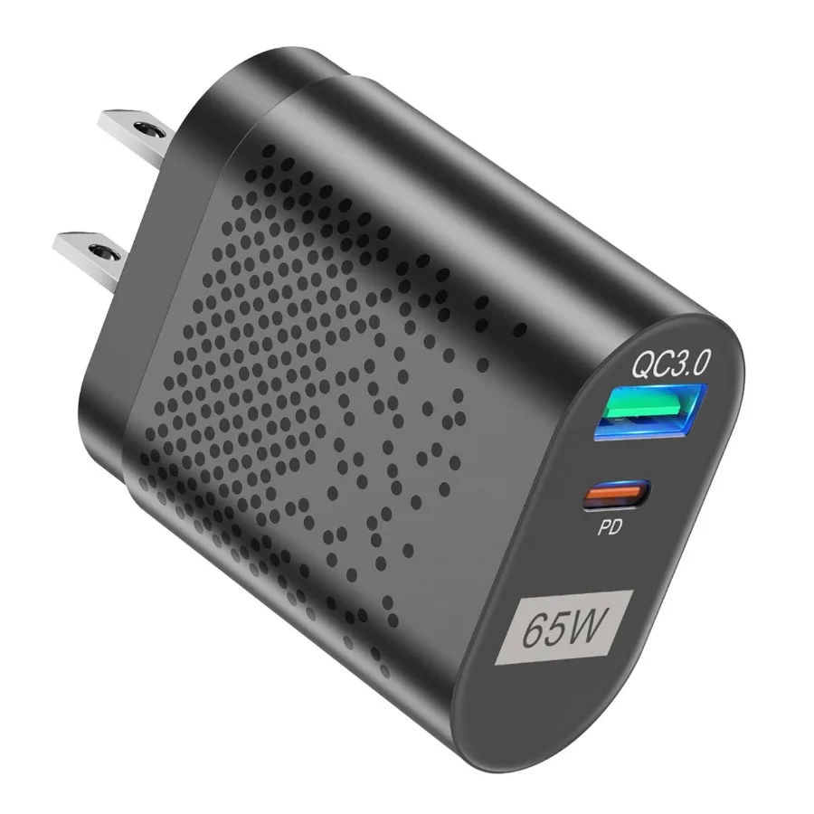 

65W Type C Fast Wall Charger PD QC3.0 Adapter Fit for IOS Phone 14 13 12 11 Samsung S22 S21 Switch MacBook iPad