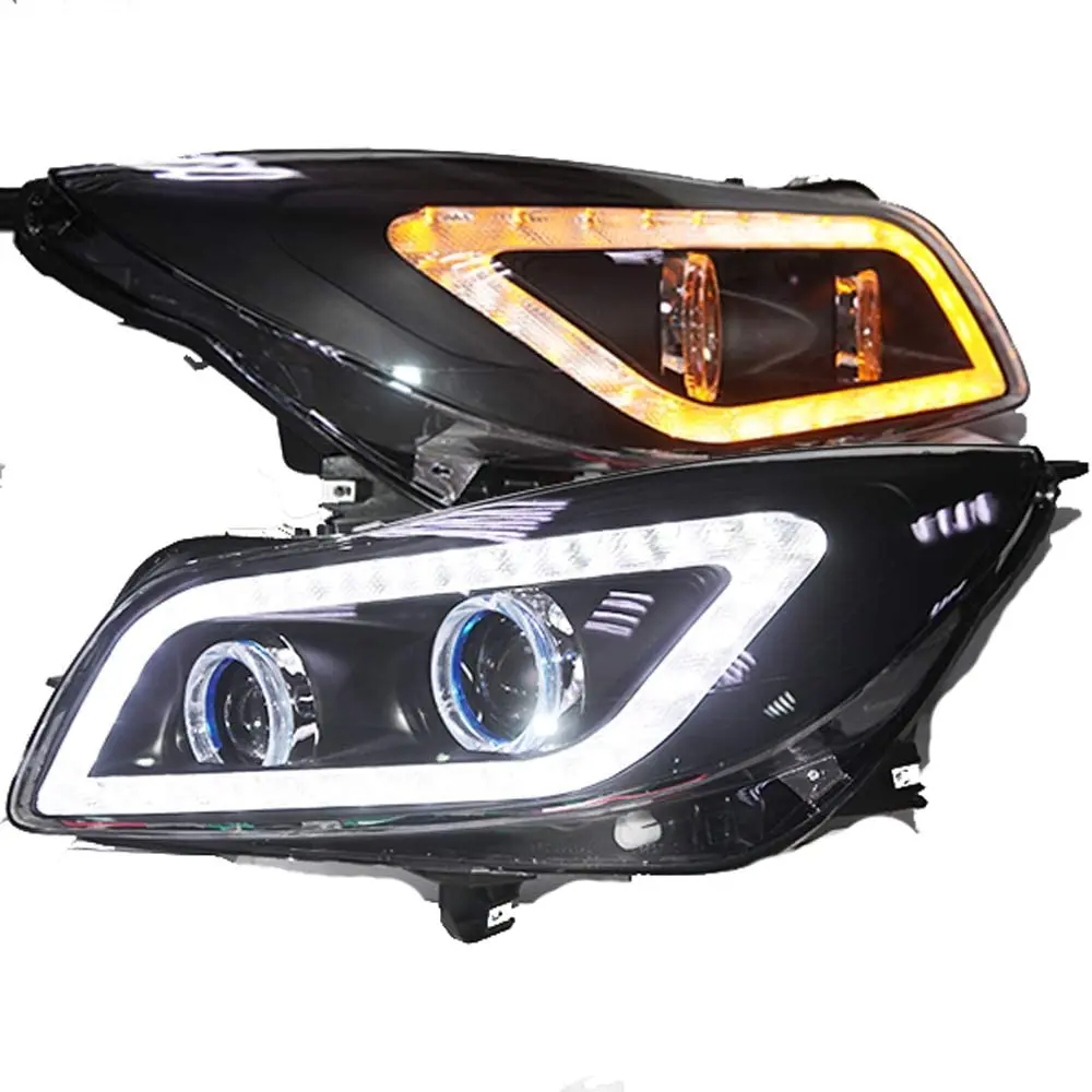 

LED Angel Eyes Strip Headlight With Bi Xenon Projector Lens 2010 To 2013 Year For Buick Verano Regal Opel Insignia Double Color