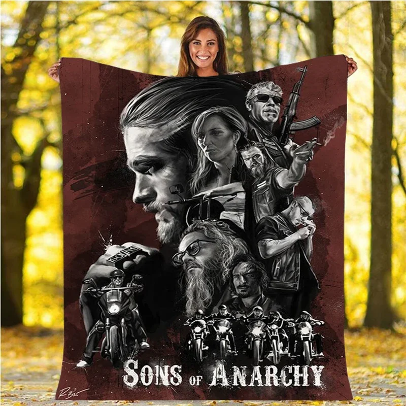 

Sons of Anarchy retro printed soft plush blanket, flannel cover blanket suitable for living room,bedroom, bed,sofa, picnic cover