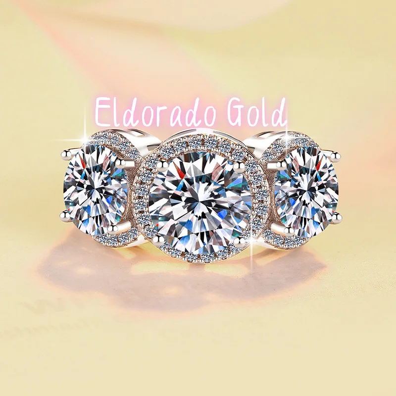 

Eldorado Gold PT950 7 Carat Moissanite Pave Diamond Women's Ring Platinum - Stable platinum base, 7ct sparkling stone, unique p