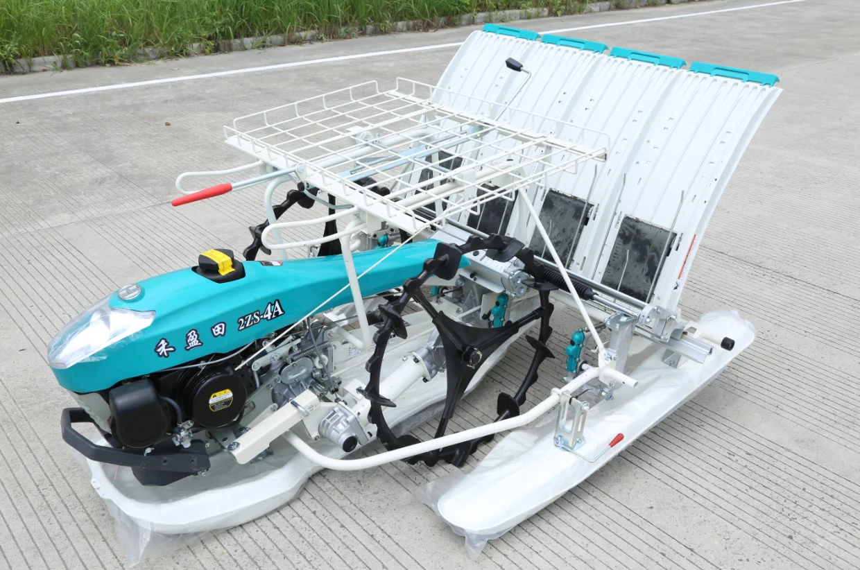Trapiantatrice manuale per riso a 4 file con nuovo motore e riduttore per piantare riso paddy