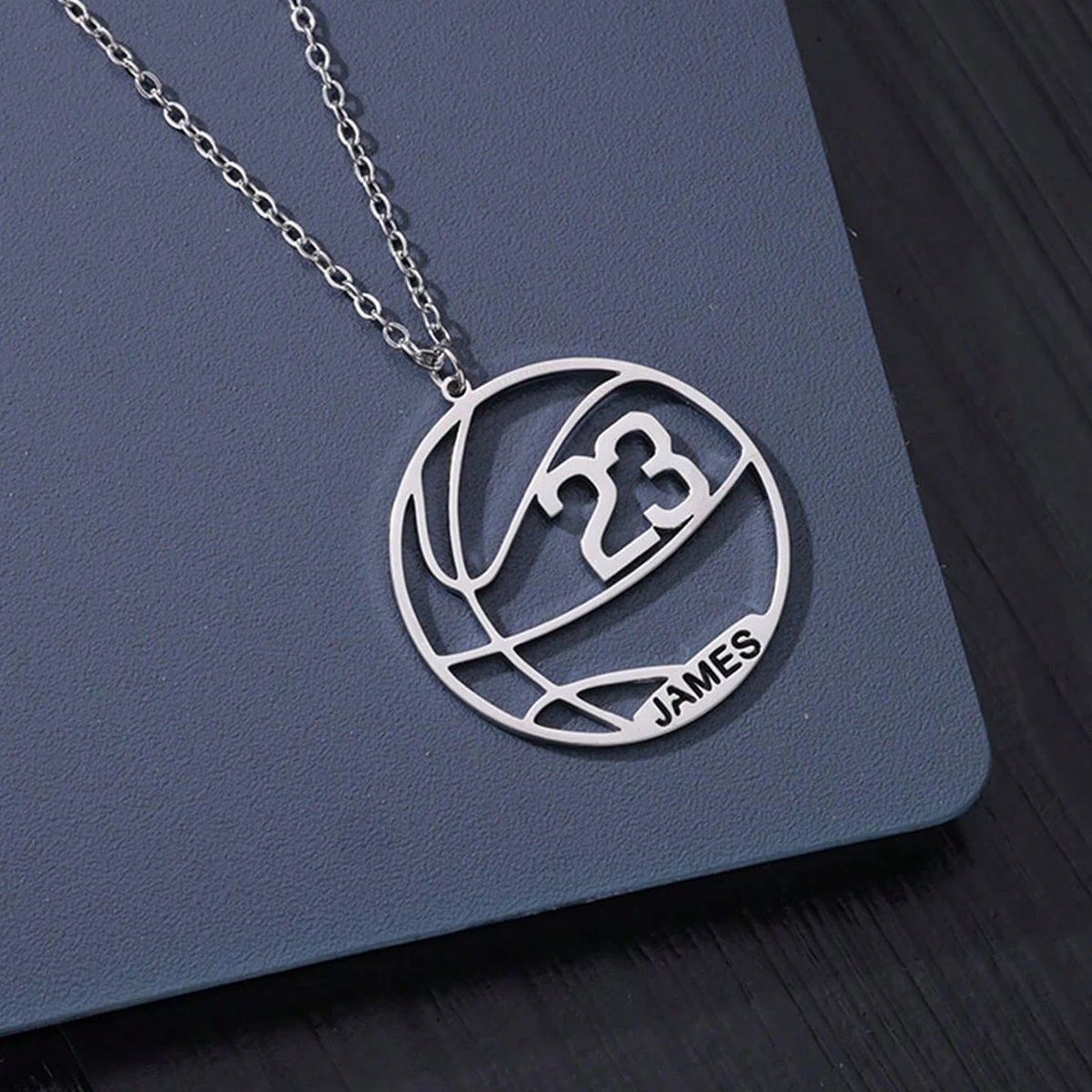 

Custom Number Name Basketball Necklaces For Women Men Stainless Steel Customized Pendant Necklace Personalized Neck Jewelry Gift