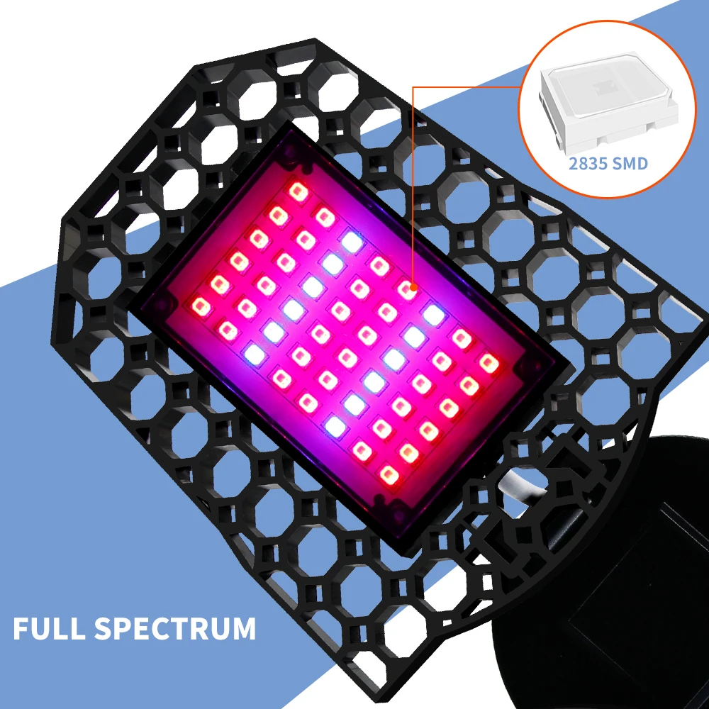 80W Full Spectrum LED Plant Grow Bulb E27 Hydroponics Fill Lamp Indoor Greenhouse Tent Vegetable Flowers Cultivation Lighting