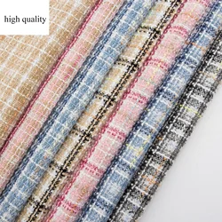 Anti-wrinkle Pink Tweed Fabric Plain By Meters for Women's Dresses Coats Skirts Sewing Plaid Pattern Needlework Cloth Breathable
