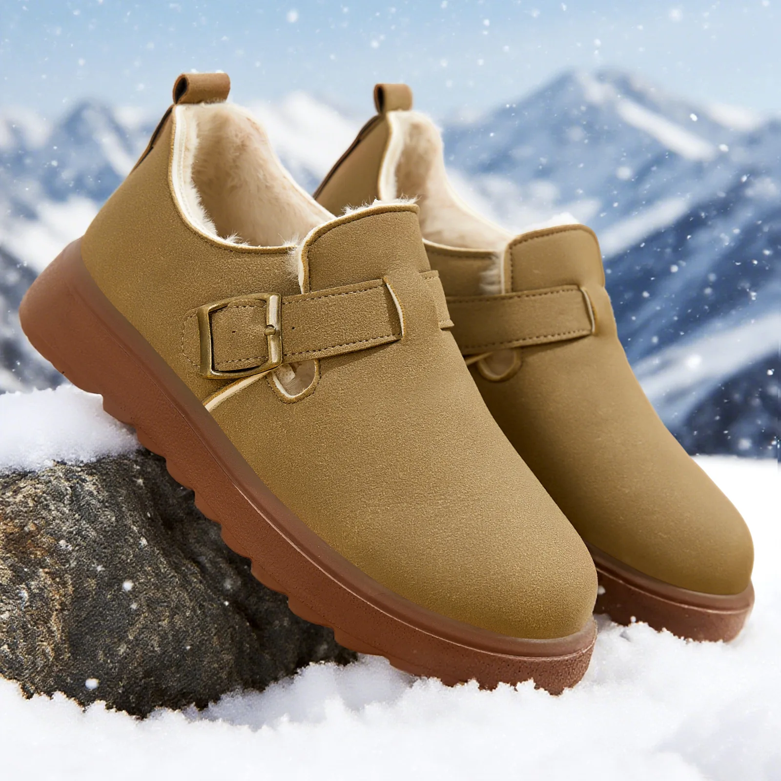 

Women's Ankle Bootie Shoes Winter New Women Boots Fleece Thickened Warm Snow Cotton Boots Outdoor Camping Shoes
