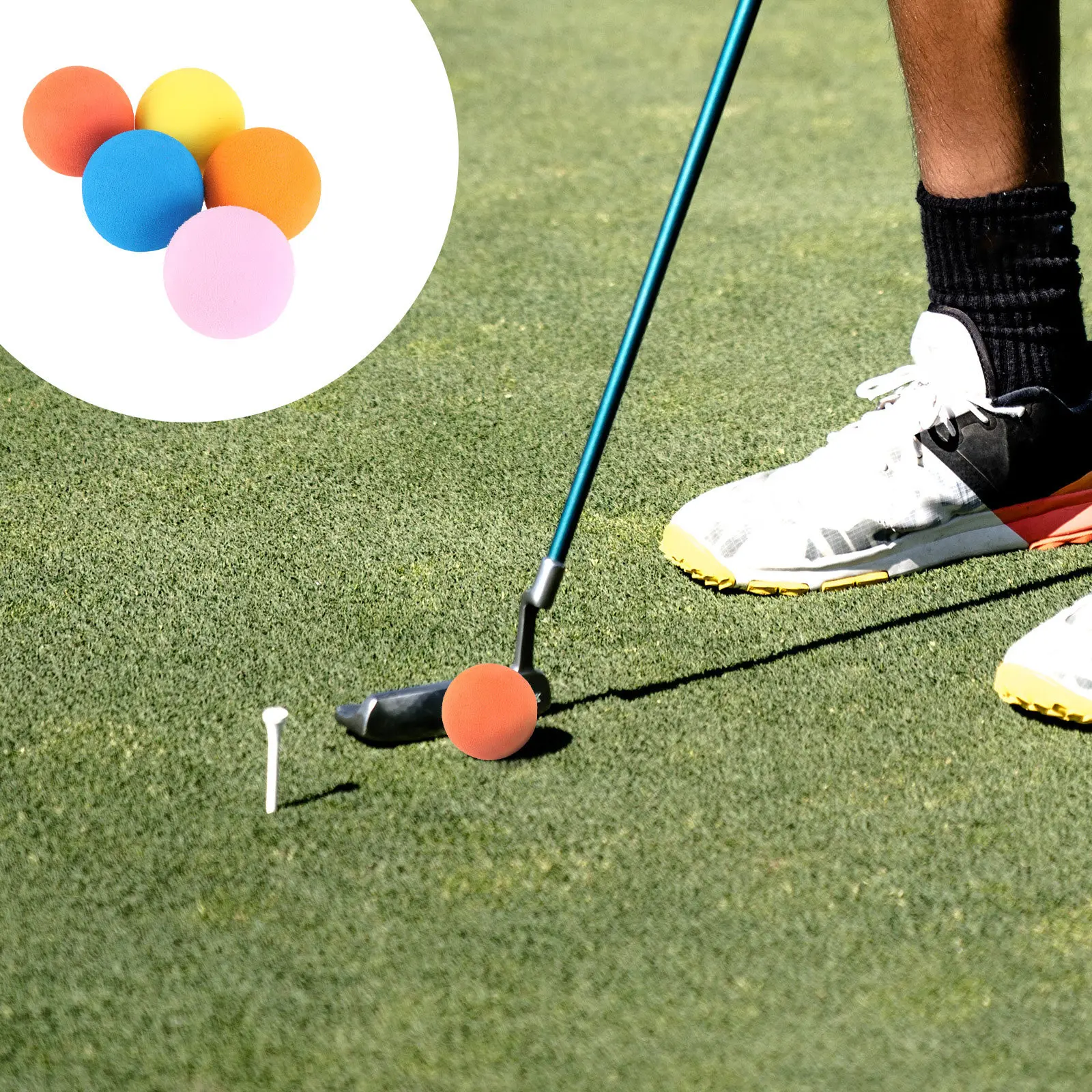 

5pcs Golf Soft Balls 60Mm Eva Rubber Lightweight Durable Indoor Training Practice Ball For Beginners Kids Exercise Reusable