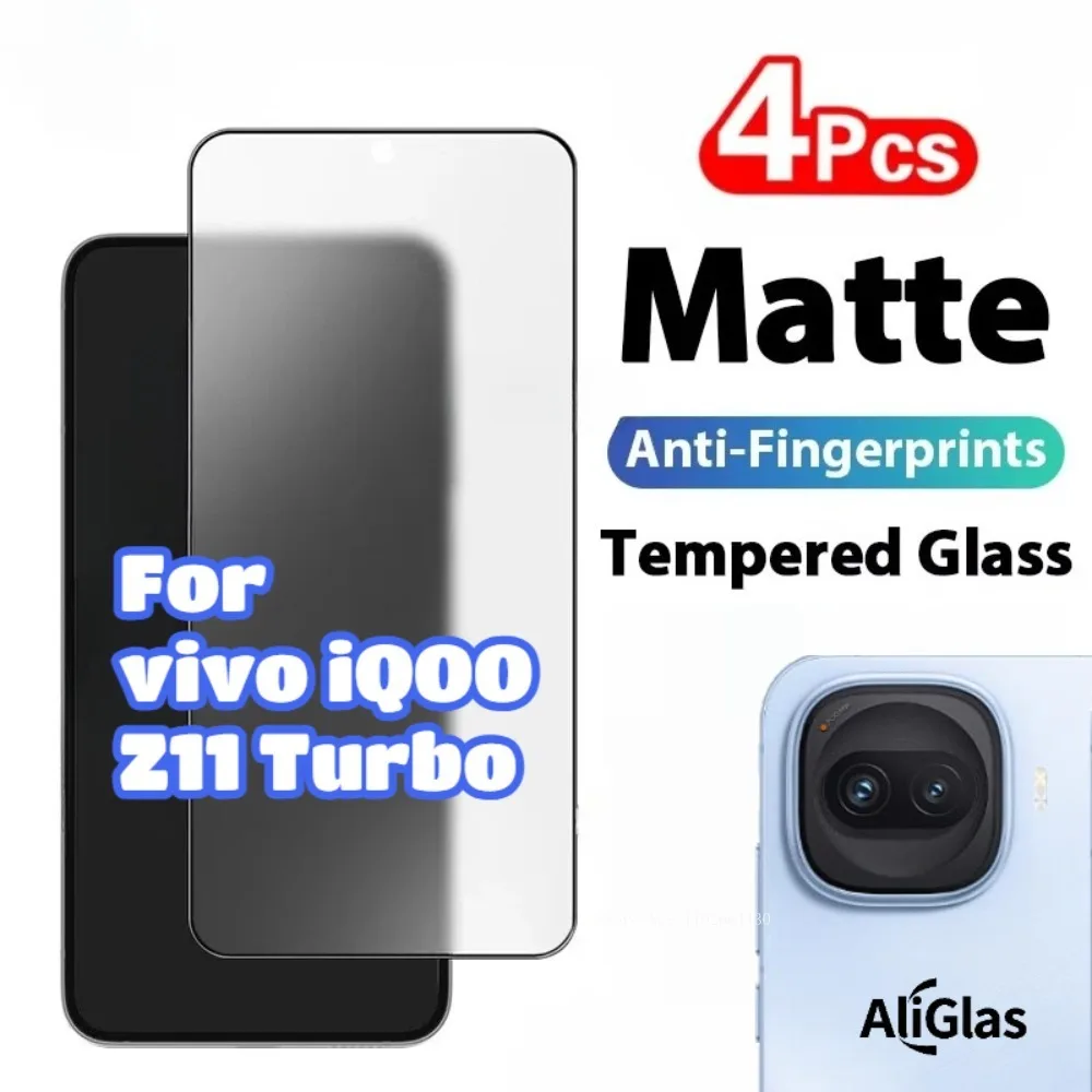 

4Pcs Matte Screen Protector Film For vivo iQOO Z11 Turbo Matte Tempered Glass For iQOO Z11 Turbo Anti-Fingerprint Tempered Film