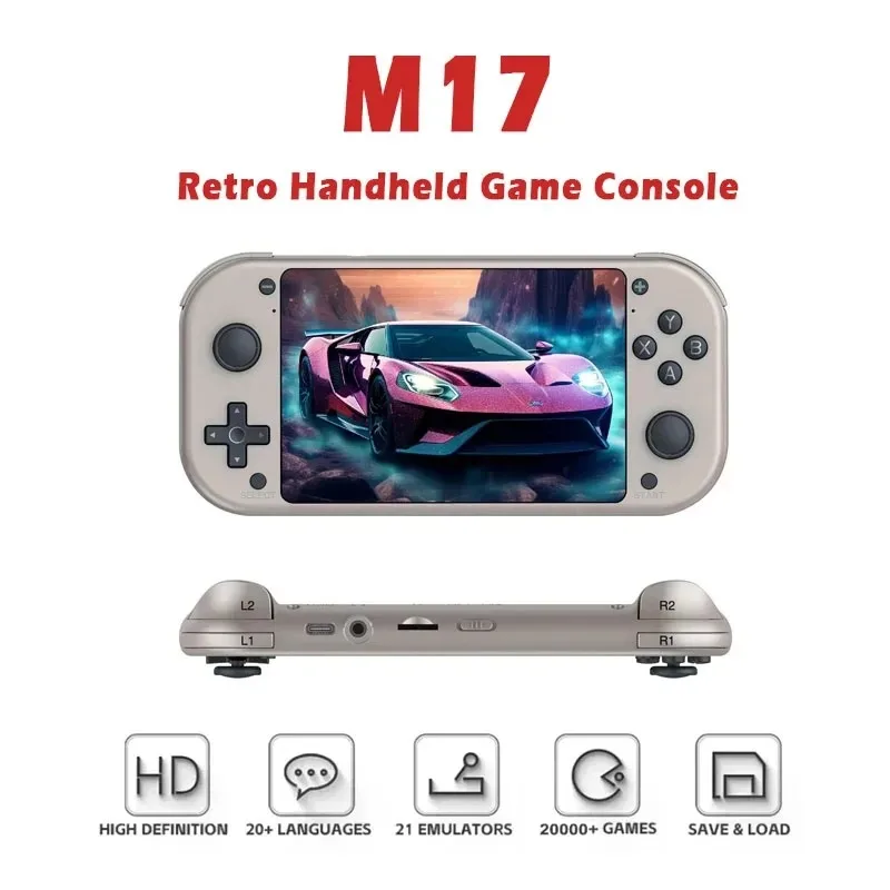 

M17 Handheld Video Game Console 64G 128G Open Source Linux System 4.3inch Screen Portable Pocket Video Player Retro Gaming Conso