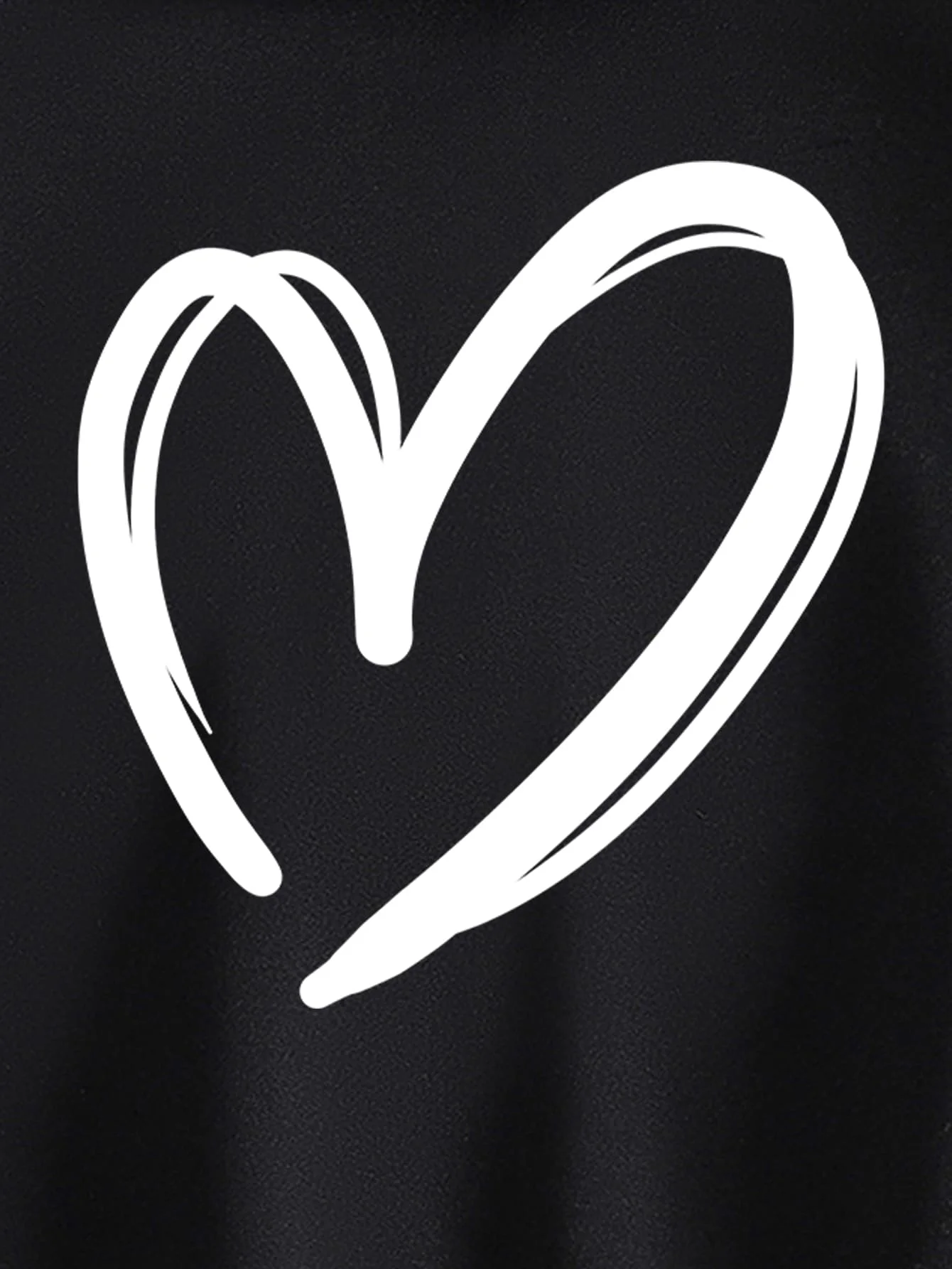 Sudadera con capucha y cremallera con estampado de corazón negro y cordón, sudadera informal de manga larga para otoño para mujer