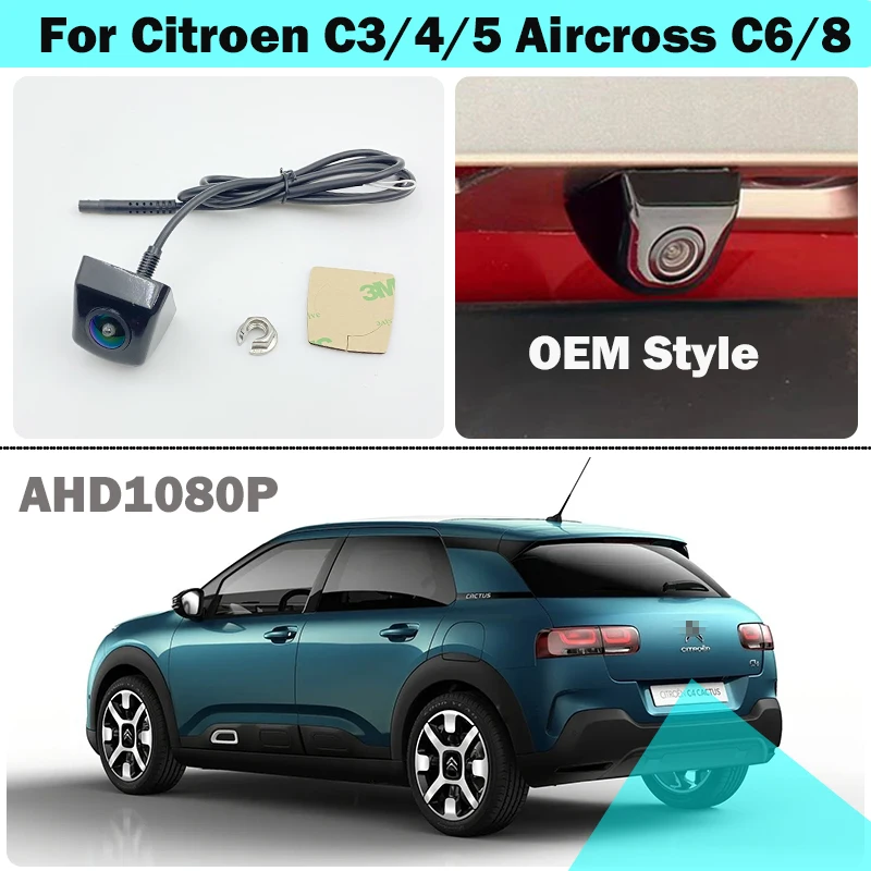 FOR Citroen C3 C4 C5 Aircross C6 C8 C3-XR Night Vision OEM Style HD AHD1080P Rear View Reversing Universal Camera Accessories