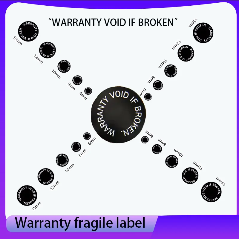 Warranty warranty sticker, anti-counterfeiting screw label, warranty sticker, warranty if broken