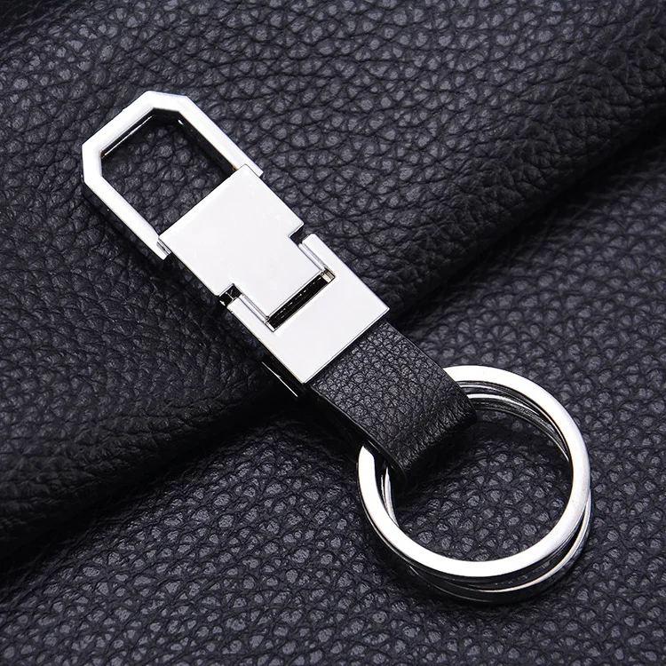 1 Stück Einfacher, Moderner und Kreativer Zinklegierung-Leder-Schlüsselanhänger, Unisex Metall-Taillen-Schlüsselanhänger, Geschenk-Schlüsselring, Auto-Schlüsselanhänger