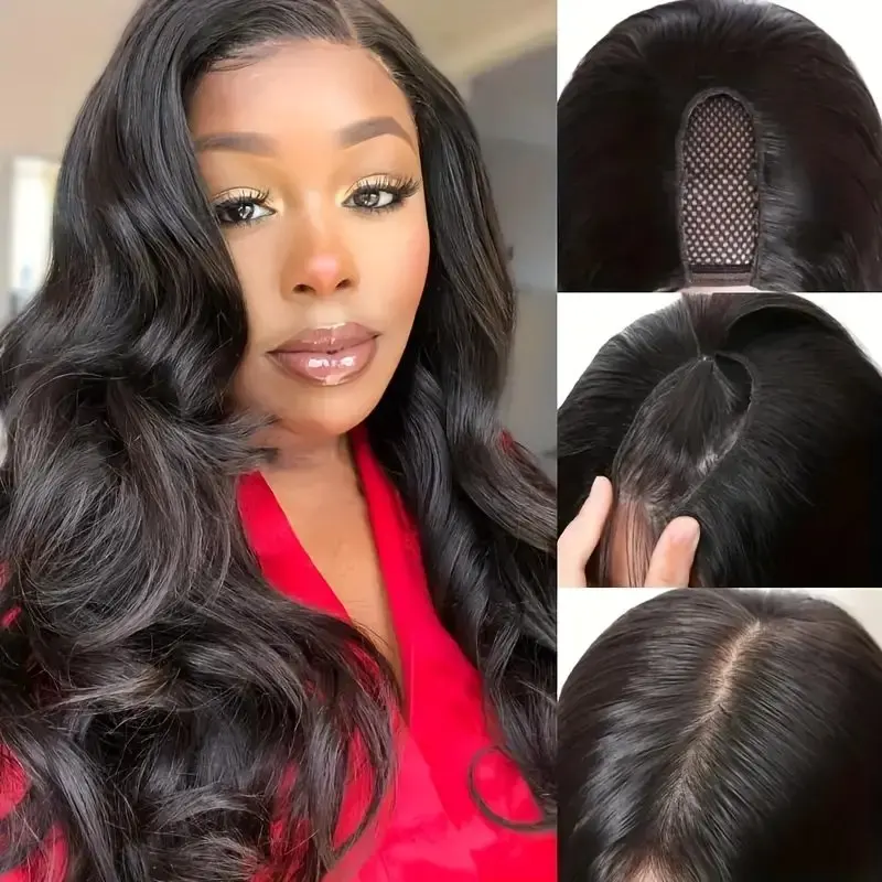 150% Natural Black 13x6 Lace Frontal 18 Inch Body Wave Pre-Plucked Water Wave For Women Human Hair Wigs