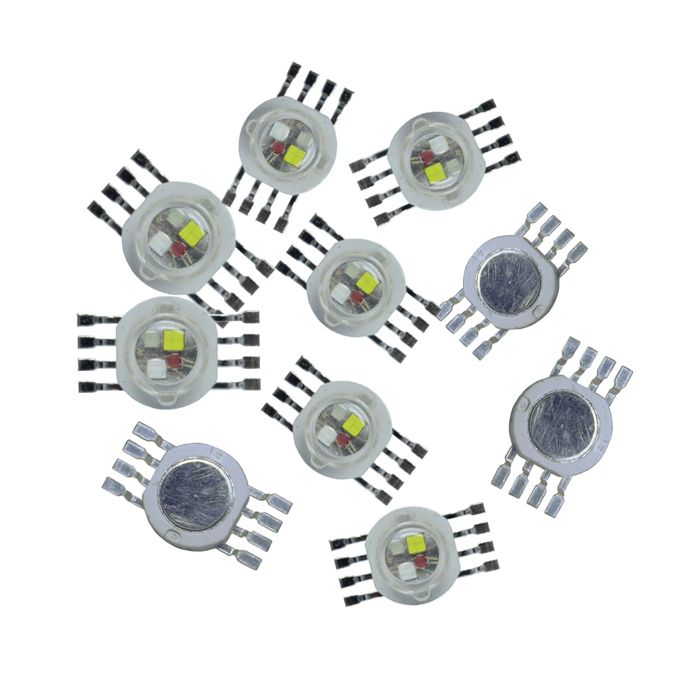 5-100 szt RGB RGBW RGBWY RGBWYV LED COB Chip 3W 4W 6W 6W 8 W 9W 10W 12W 15W 18 W kolorowe dla 3 6 9 12 15 18 W Watt światło sceniczne koraliki