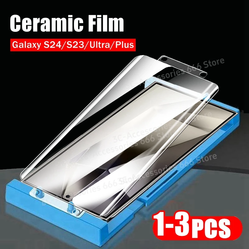 1-3PCS Ceramic Film For Samsung Galaxy S23 S24 Ultra S22 S21 Note 20 Ultra Plus Screen Protector Not Glass