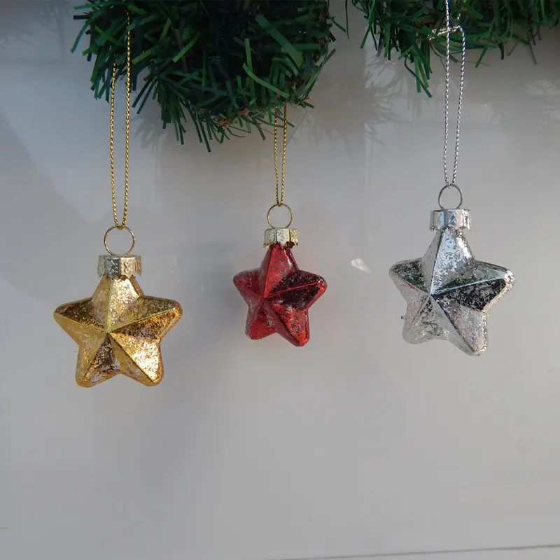 Christmas tree decoration gift star 4cm