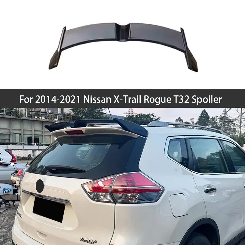 

For 2014-2021 Nissan X-Trail Rogue T32 Black Carbon Fiber Pattern Car Rear Boot Spoiler Rear Trunk Wing Car Styling Accessories