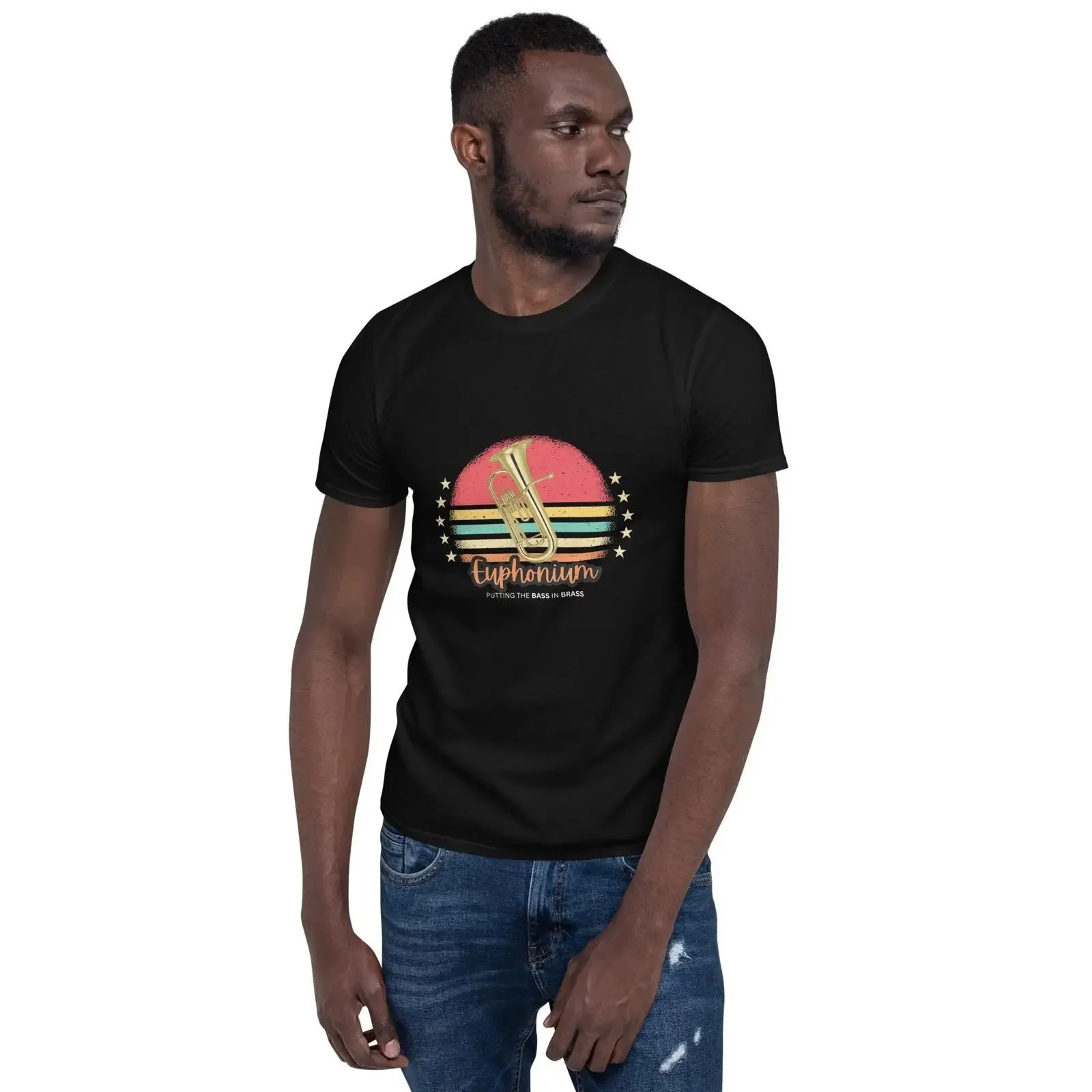 Euphonium Putting the Bass in Brass T Shirt Low Baritone Marching Band vintage Washed Top For Everyday Wear streetwear Soft