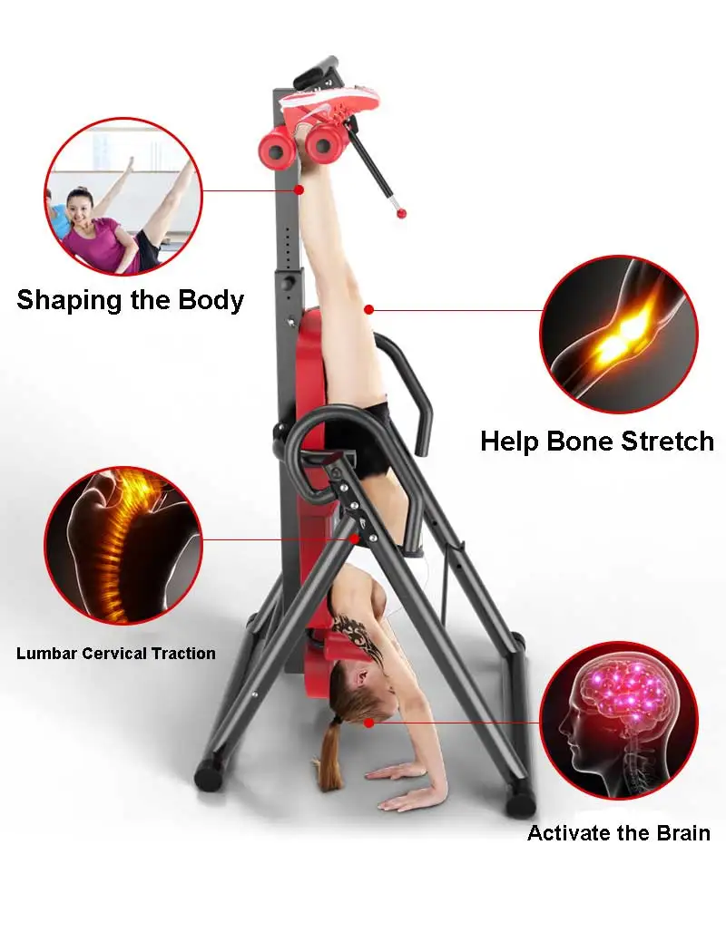 ขายร้อนพับอุปกรณ์ออกกําลังกายหน้าแรกฟิตเนสกล้ามเนื้อผ่อนคลาย Handstand อุปกรณ์การออกกําลังกาย Handstand เครื่อง Inversion ตาราง