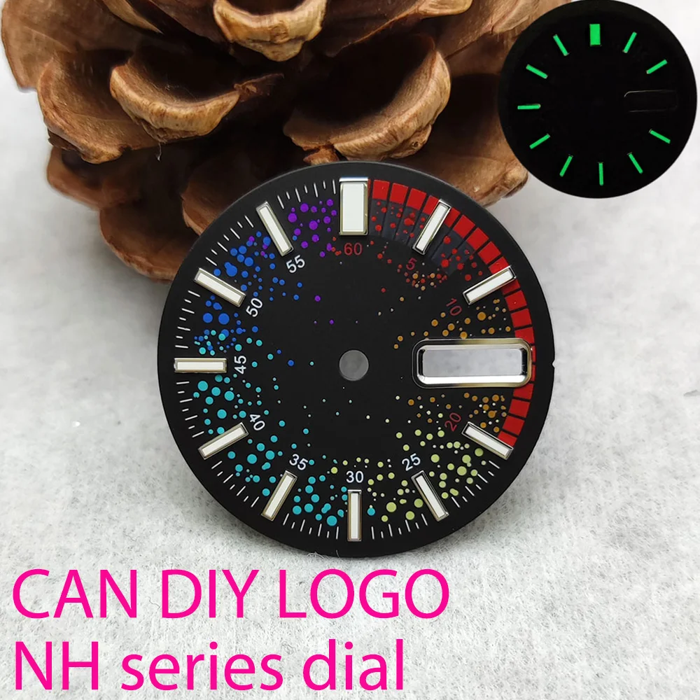 SKX007 NH36 dial NH35 dial 28.5mm Rainbow dial Watch dial uitable for NH36 movement watch accessories Watch repair tool