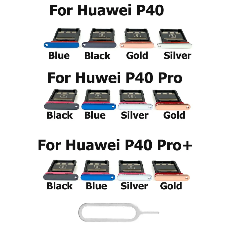 Adattatore Per Scheda SIM E Memoria Per Huawei P40 – Sostituzione Con Perno Di Espulsione Incluso, Colore Nero