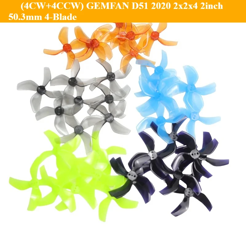 (4CW + 4CCW) GEMFAN D51 2020 2x2x4 2 بوصة 50.3 مللي متر 4-Blade PC المروحة ل RC FPV Racing Freestyle Tinywhoop BETA85X الطائرة بدون طيار توسيع #1