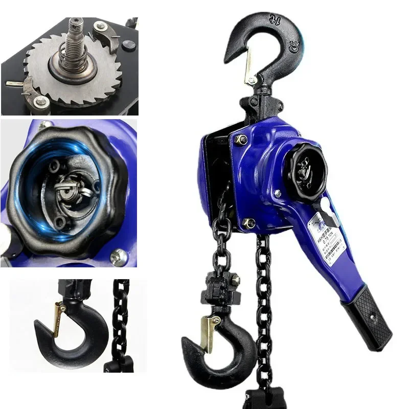 Manual Manganese Steel Hook Wire Manual Traction Hoisting Tool 0.75t/1t/1.5t/2t Lever Small Hand Chain Manual Traction Hoist 3M