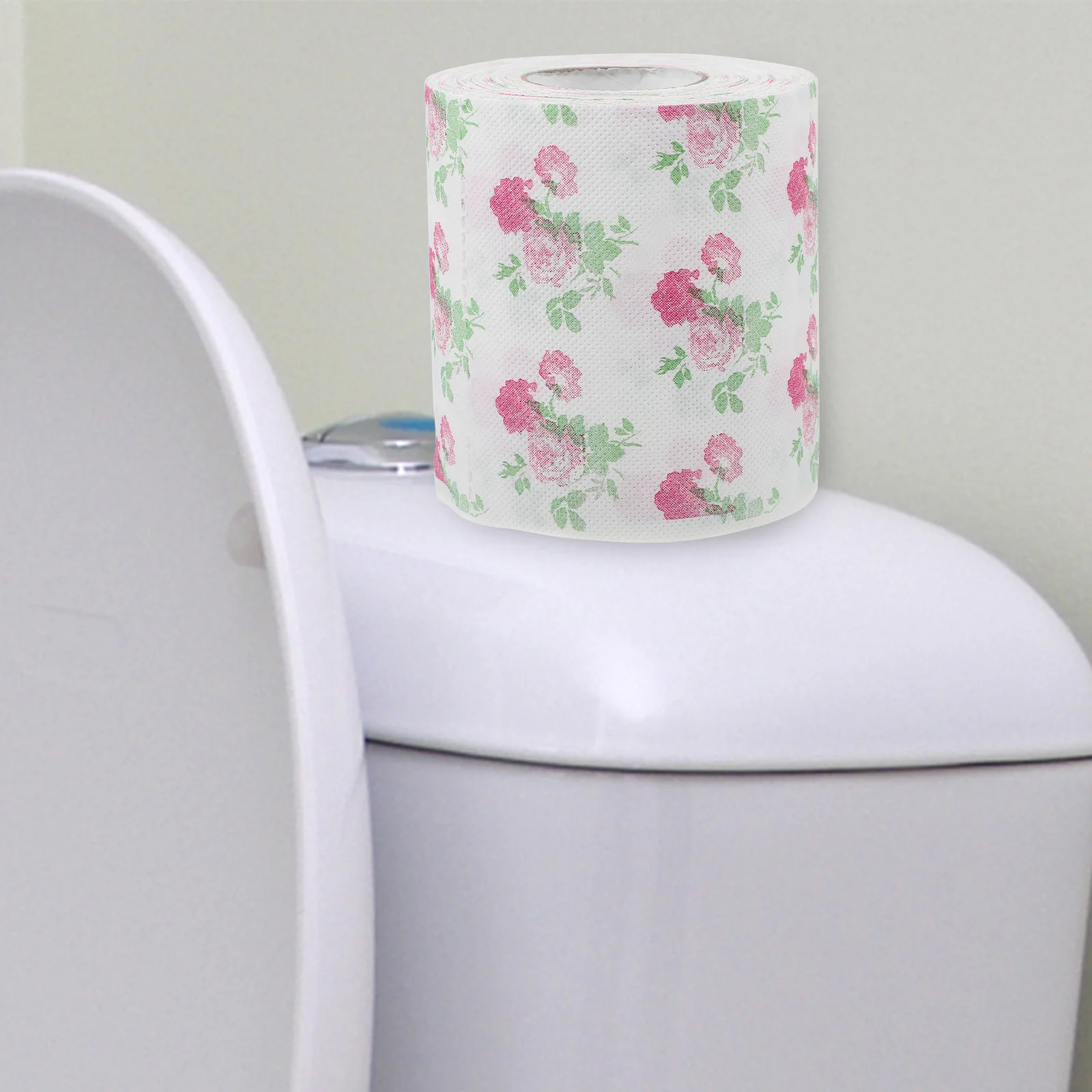 2 Rolls Colored Toilet Paper Bathroom Accessory Printed Towel Flowers Tissues Wood Pulp Decorative