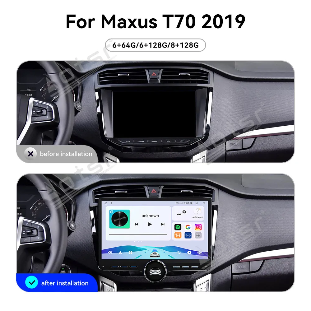 Lizpofly GPS Navi Radio For SAIC Maxus T70 2019 11.5''  Stereo Head Unit GPS Navigation Wireless CarPlay Android Auto Car Radio