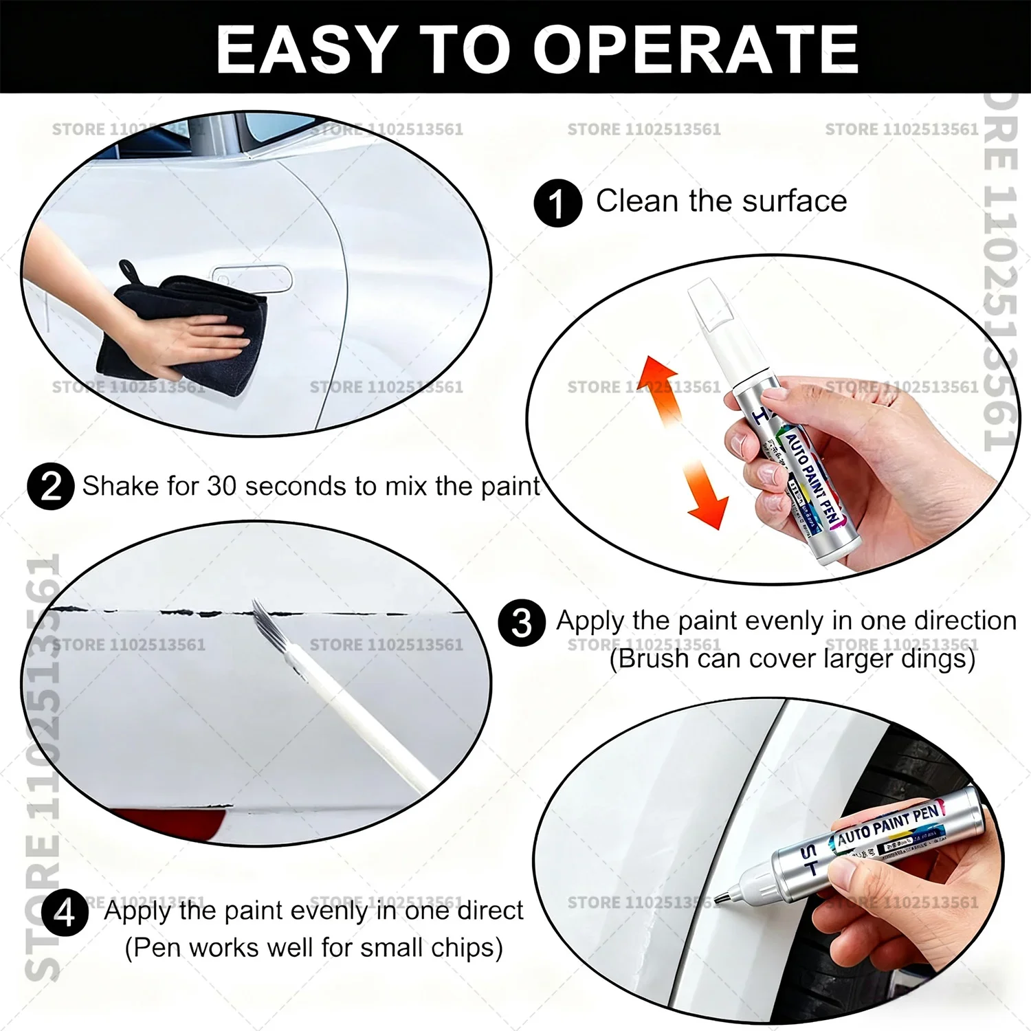 قلم إصلاح طلاء السيارات مزيل الخدوش DIY اكسسوارات السيارات أسود 110717 أبيض 104707 أزرق 126 رمادي 7x بني لـ ZEEKR 7X