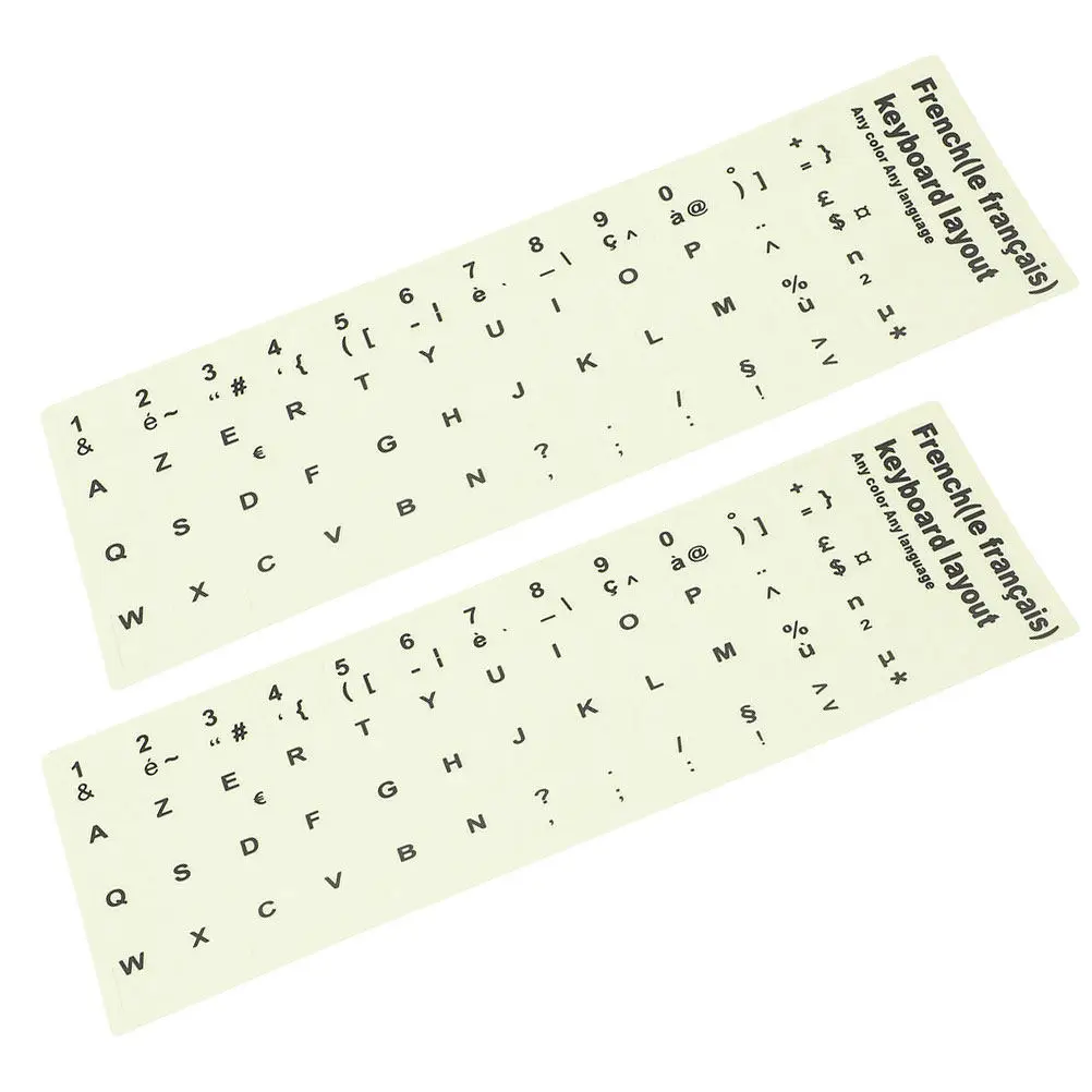 

2 PCS Stickers Glow in The Dark Key Desktop Computer Keyboard Labels French Letter