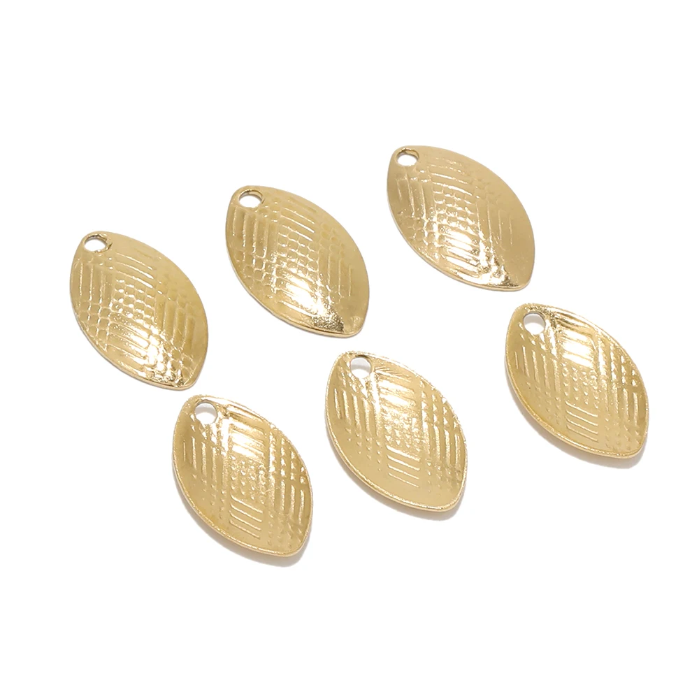 20pcs Stainless Steel Curved Oval Petal Pendant Charms for DIY Jewelry Accessories Necklace Making Ornaments Bracelet Supplies