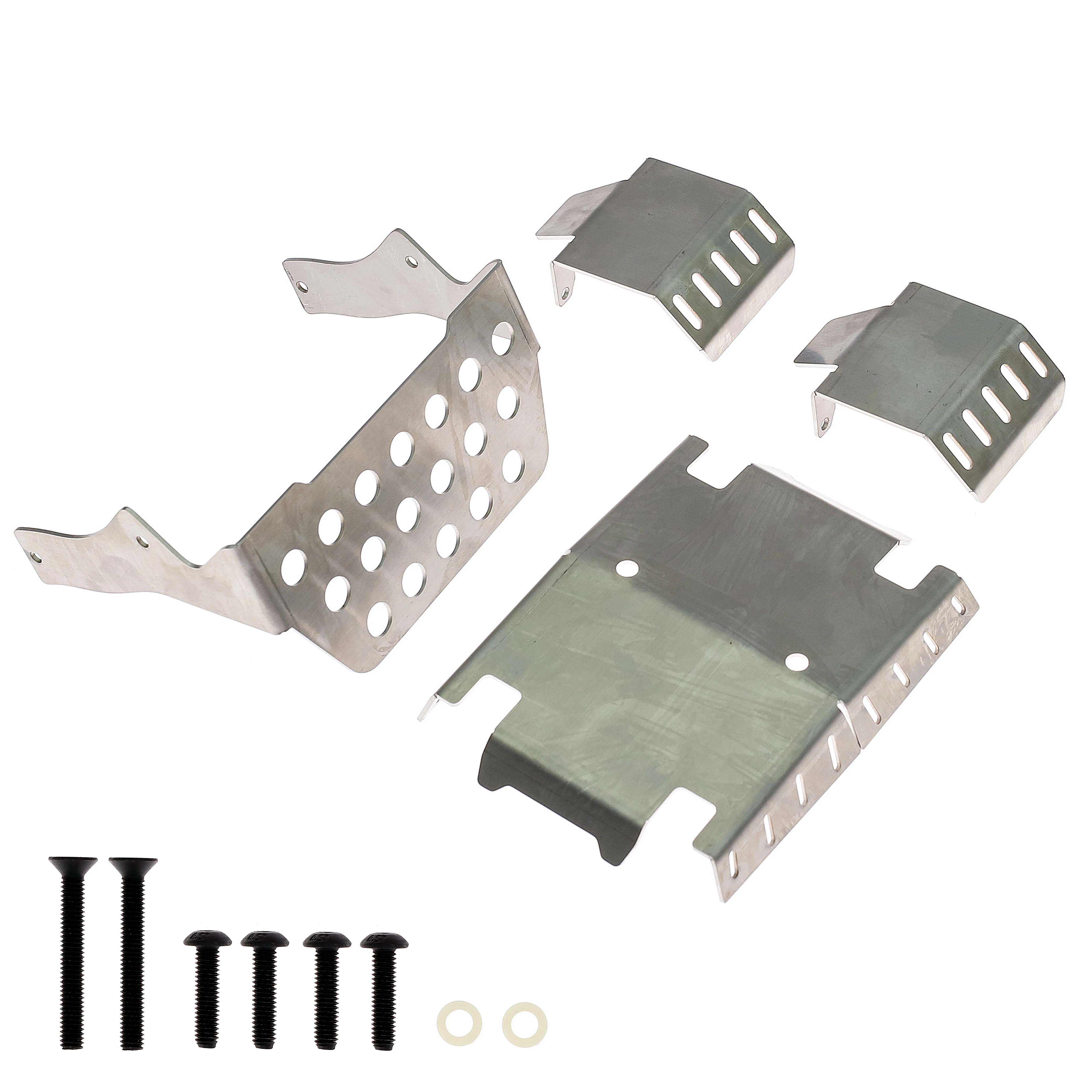 مجموعة درع الهيكل الكامل من الفولاذ المقاوم للصدأ شديدة التحمل لـ CROSSRC EMO XX 1/6 RC الزاحف CROSSRC EMOX4 EMO X4