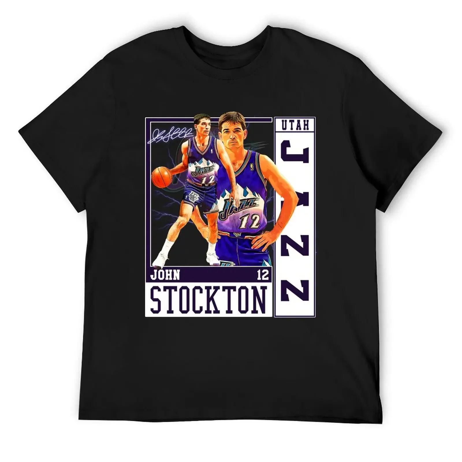 

John Stockton Legend Basketball Signature Vintage Retro 80s 90s Bootleg Rap Style T-Shirt vintage street wear mens clothes
