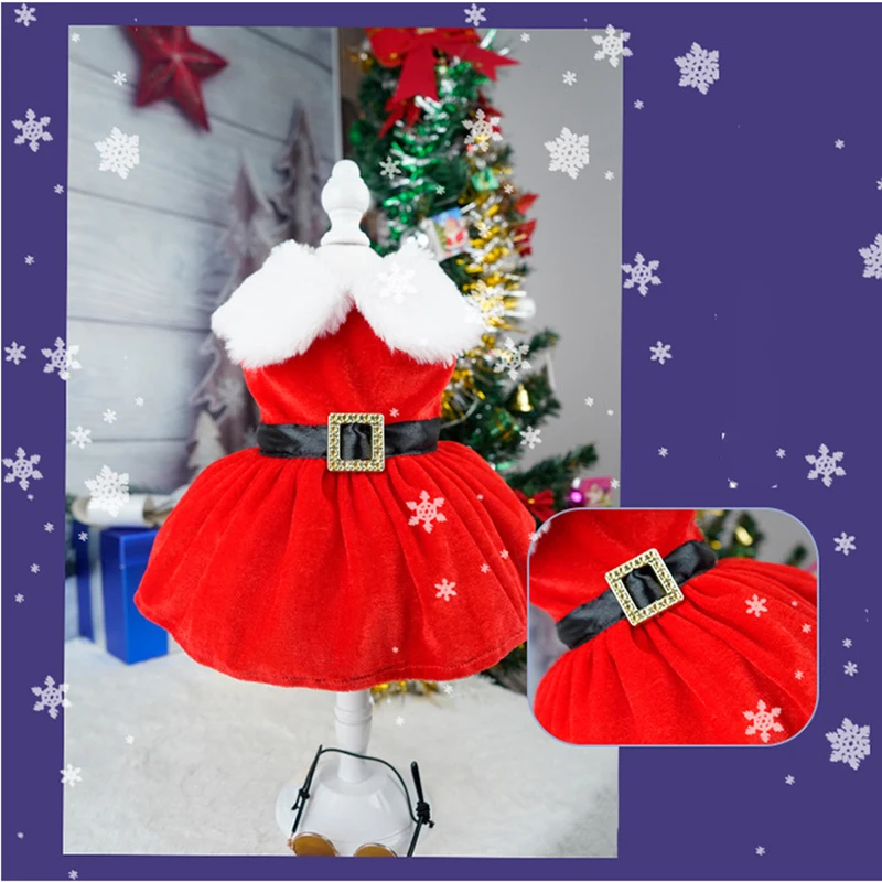Small middle Dogs Christmas Dog Dresses Clothes Summer Christmas Cosplay Cat Pet Dog Dress Fancy Princess Puppy winter Dress