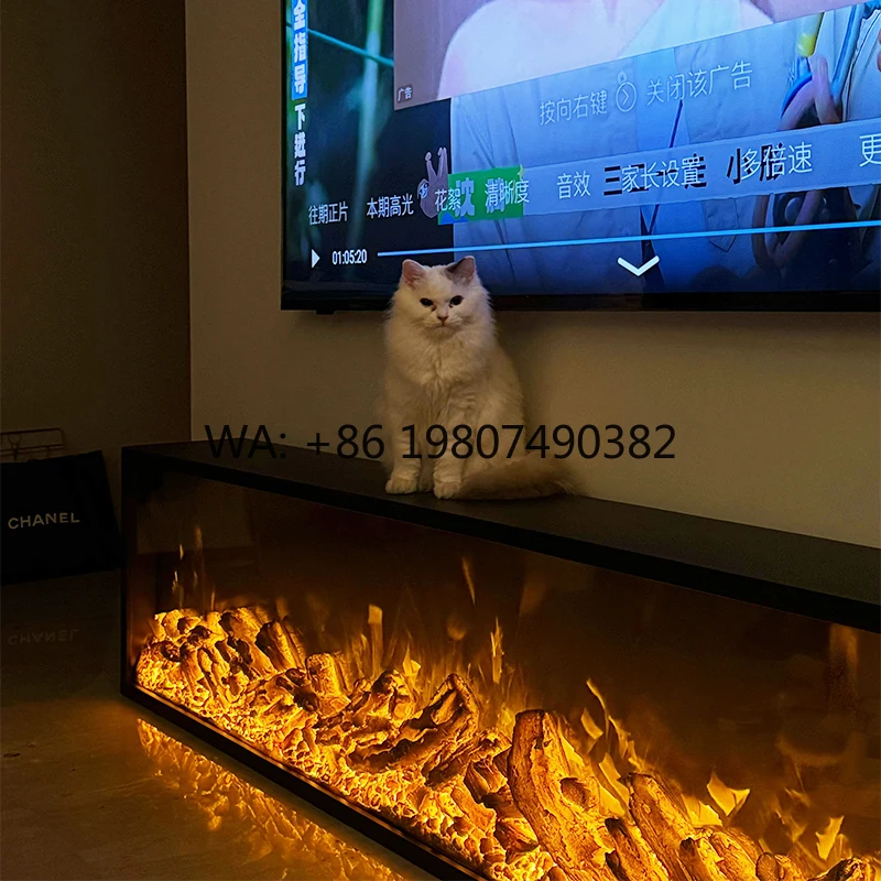 

European Style Embedded Electric Fireplace Simulated Flame Decorative Fireplace for Home Living Room TV Background & Exhibition