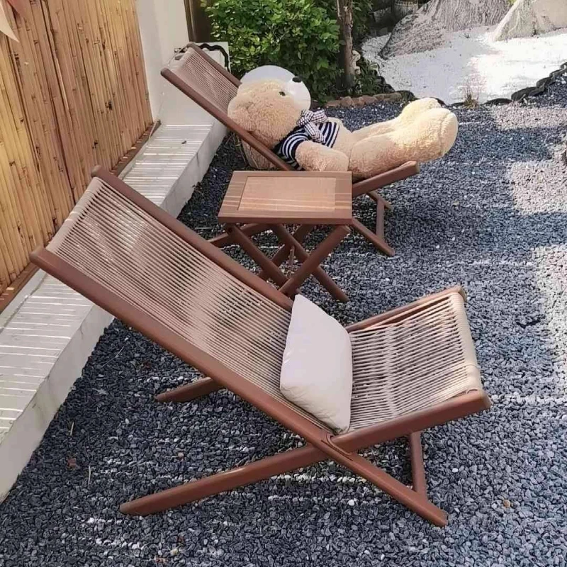 Rattan Weave Outdoor Lounge Chair Iron Baking Paint Garden Chairs Ergonomic Single Sofa for Homestay Comfortable Backrest Seat