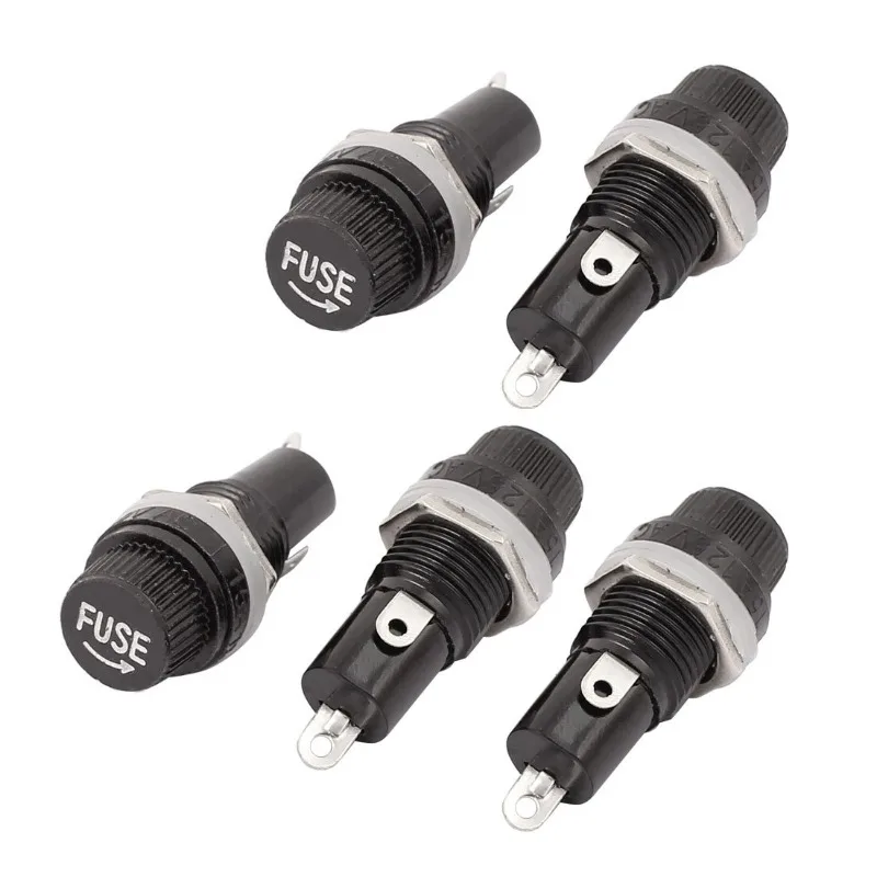 New 5x20mm for 12mm mounting hole 250V/10A Electrical Screw Cap Panel Mounted Fuse Holders Popular